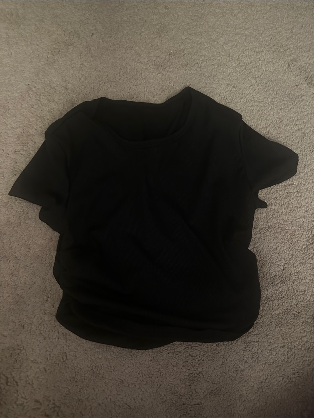 SHEIN Black Ribbed Short Sleeve Tee